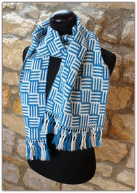 Handgewebte Schal aus Merinowolle &amp; Lyocell